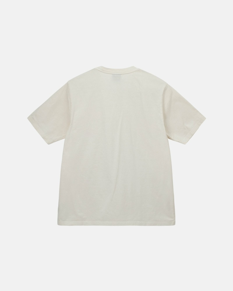 Beige Stussy Heavyweight Pigment Dyed Crew Men's T Shirts | EFP-034219