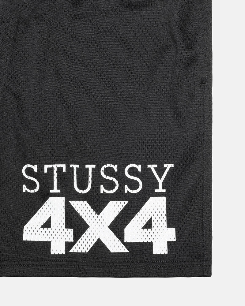 Black Stussy 4X4 Mesh Short Men's Shorts | IXK-571490