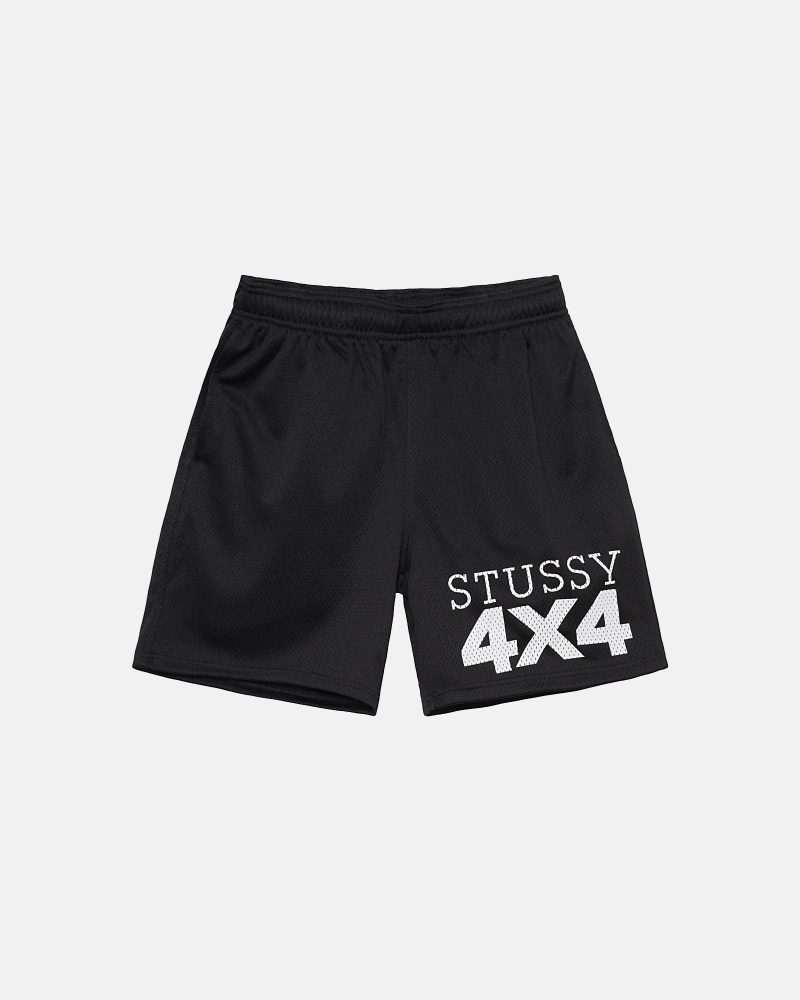 Black Stussy 4X4 Mesh Short Men\'s Shorts | IXK-571490