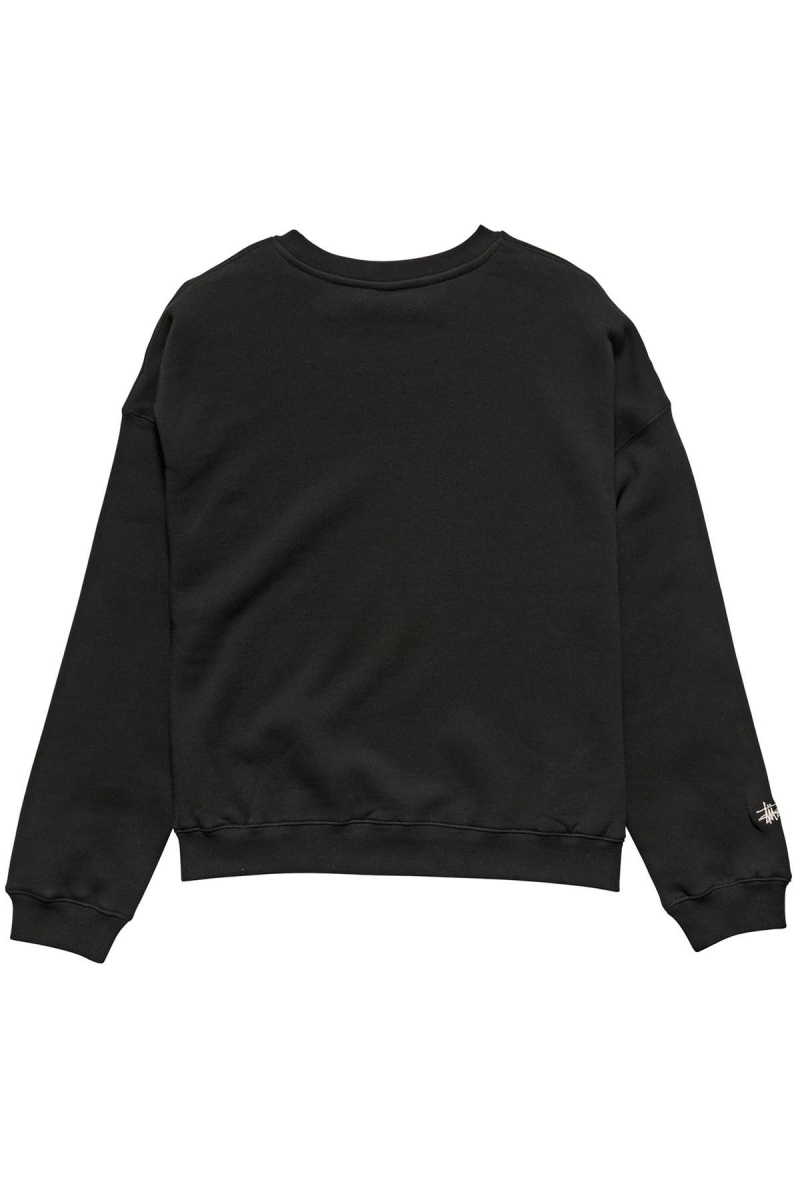 Black Stussy Alcott OS Crew Women's Sweaters | WRN-745863