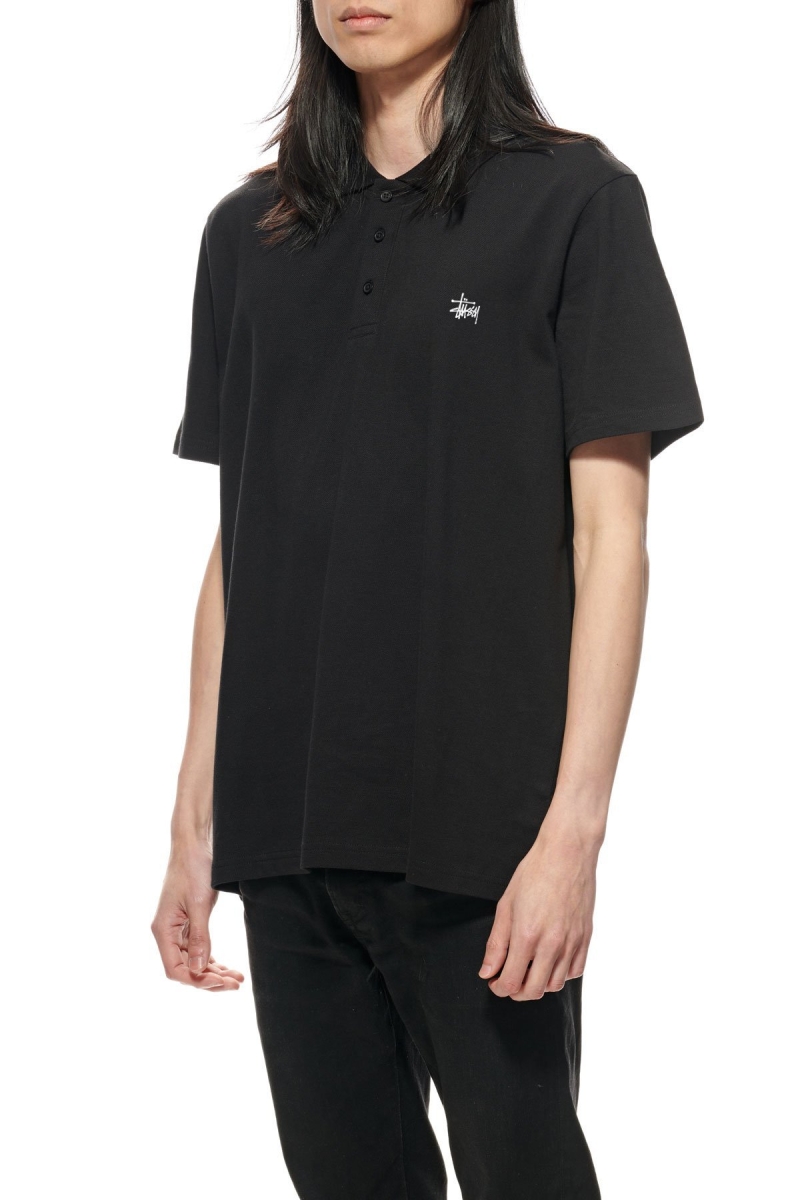 Black Stussy Authentic SS Polo Men's Shirts | ZCG-108927