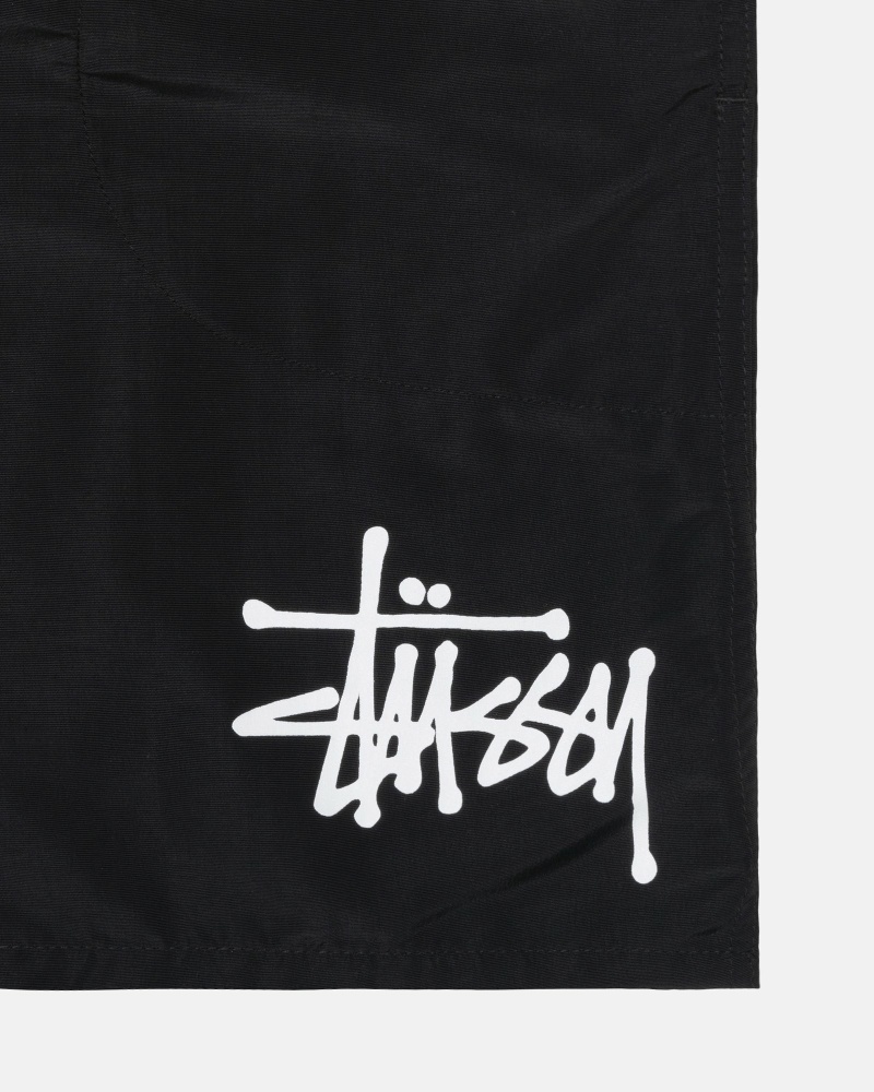 Black Stussy Big Basic Men's Shorts | VUQ-482376