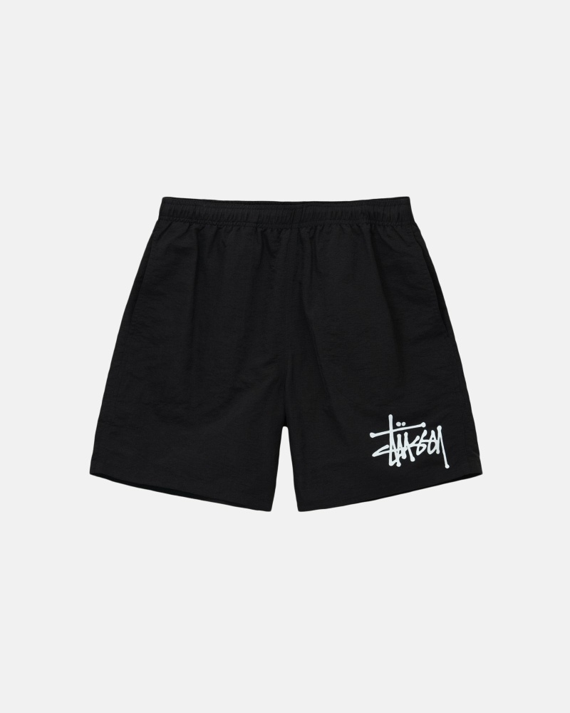 Black Stussy Big Basic Men\'s Shorts | VUQ-482376