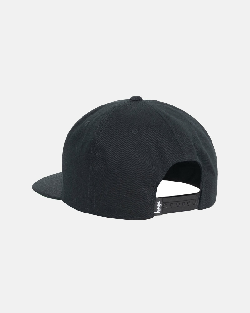 Black Stussy Big Stock Point Crown Men's Caps | HXN-501492