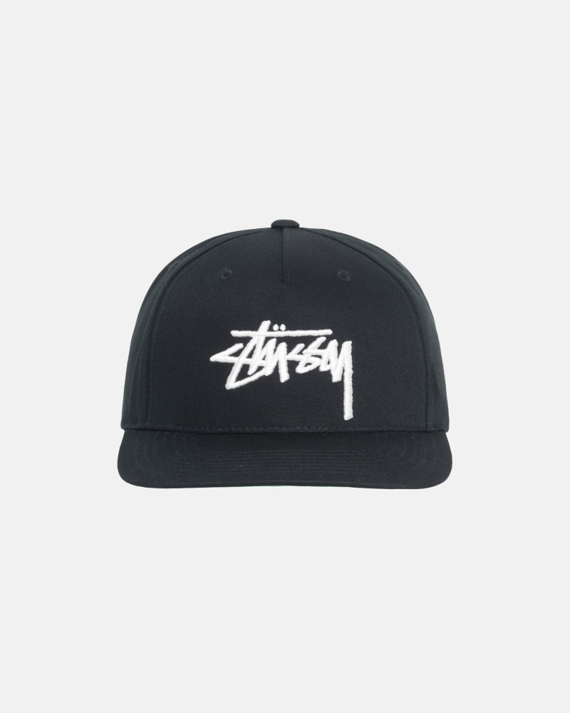 Black Stussy Big Stock Point Crown Men\'s Caps | HXN-501492