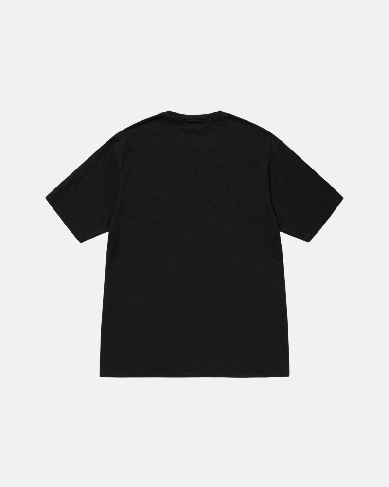 Black Stussy Block Sport Pigment Dyed Men's T Shirts | HVF-107642