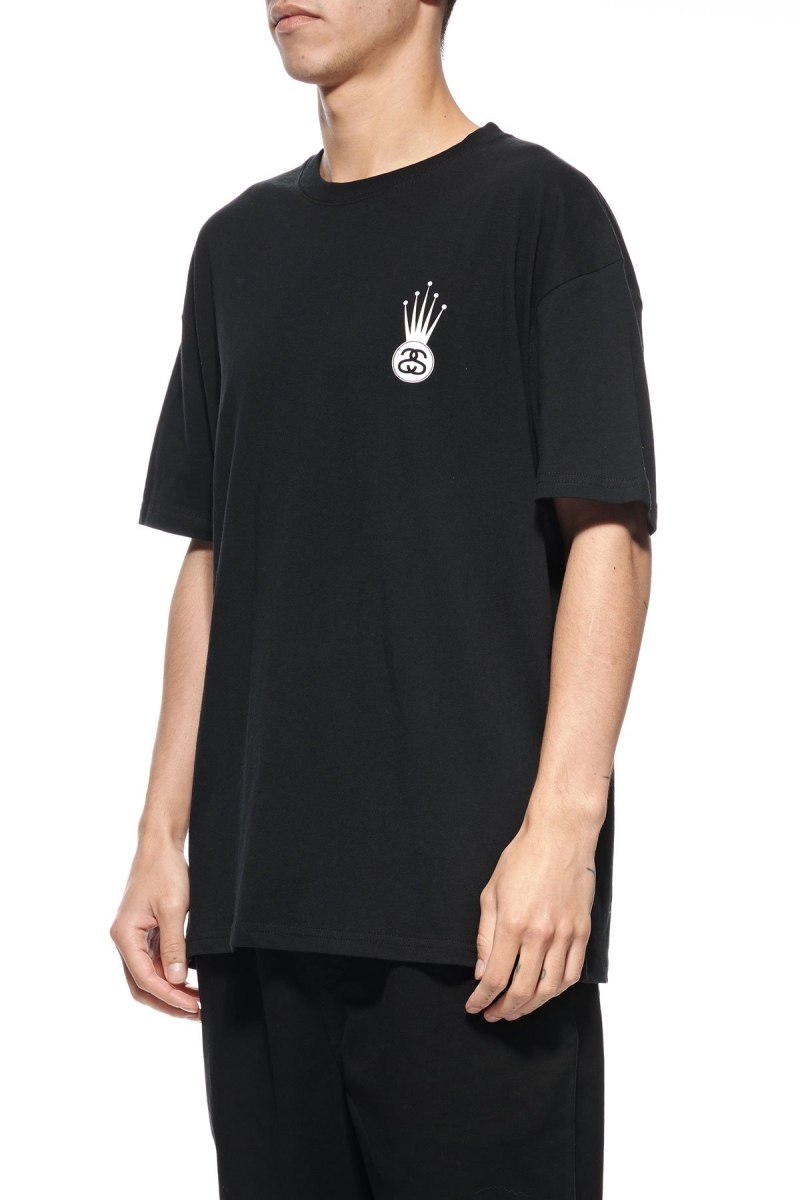 Black Stussy Crown Link SS Men's T Shirts | RGD-749321