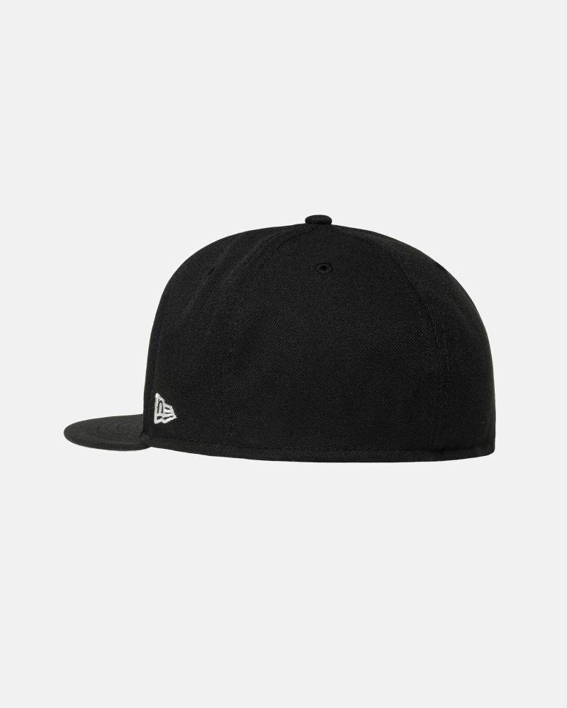 Black Stussy Curly S 59Fifty New Era Men's Caps | YGA-573062