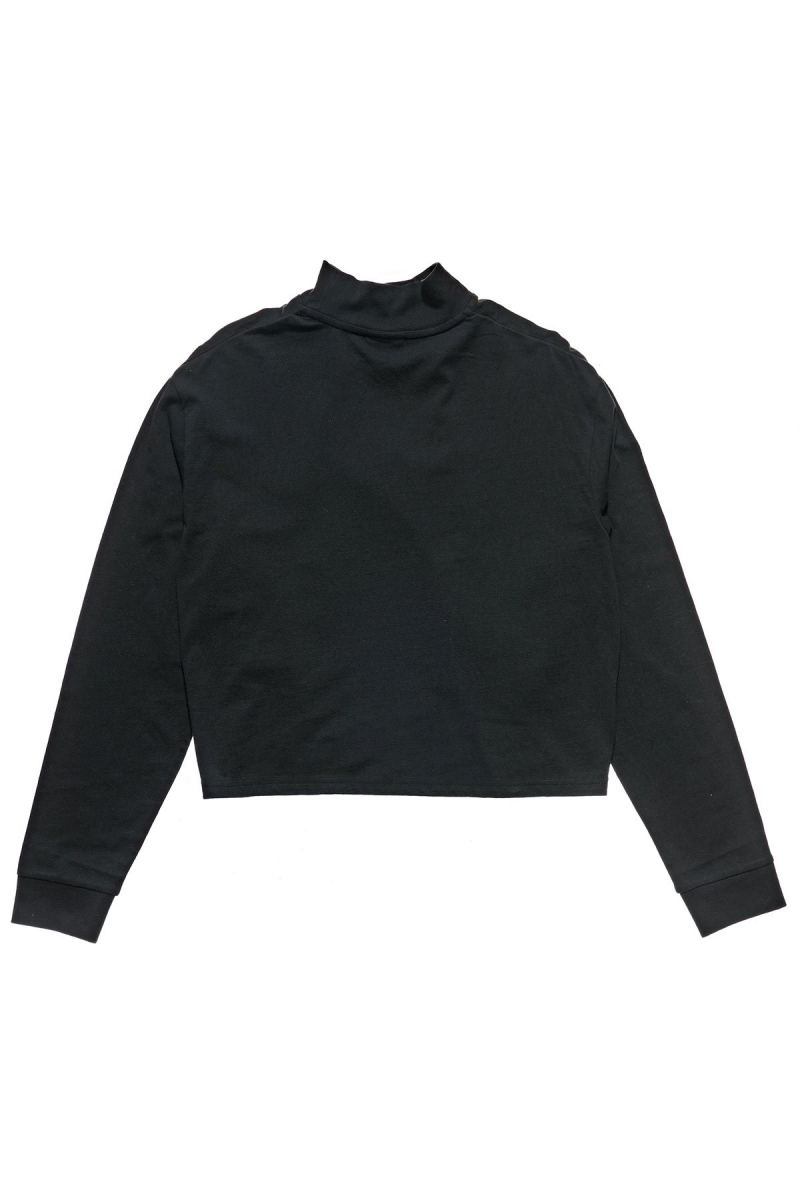 Black Stussy Design Corp. Mock Neck LS Women's Sweatshirts | MQF-346205
