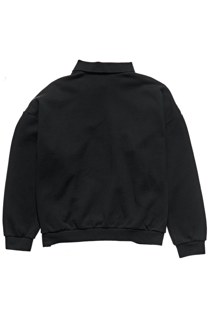 Black Stussy Graffiti OS Fleece Polo Women's Sweaters | WXF-254631