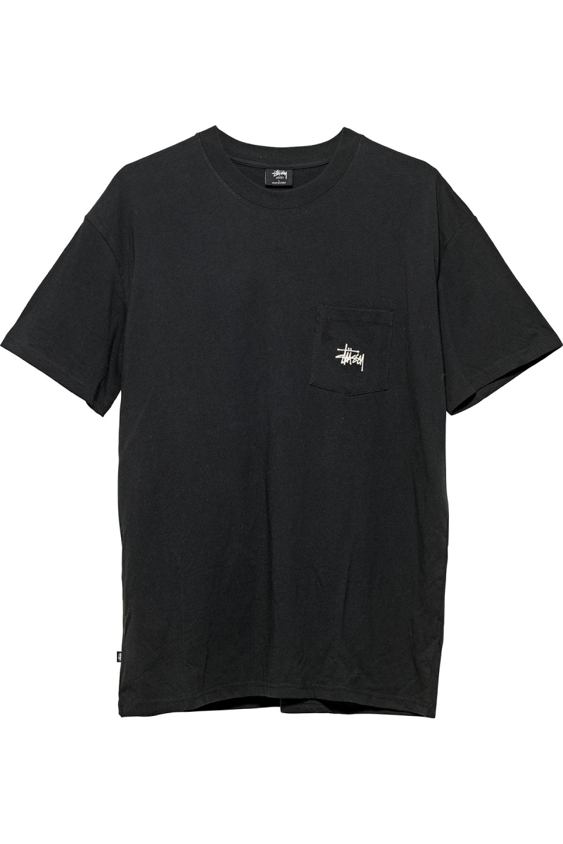 Black Stussy Graffiti Pocket Men\'s T Shirts | IEA-069325