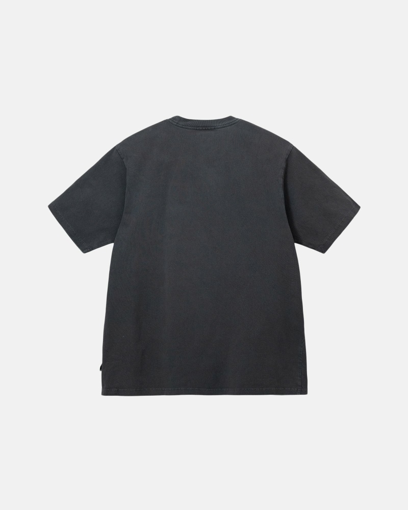 Black Stussy Heavyweight Pigment Dyed Crew Men's T Shirts | CJH-491275