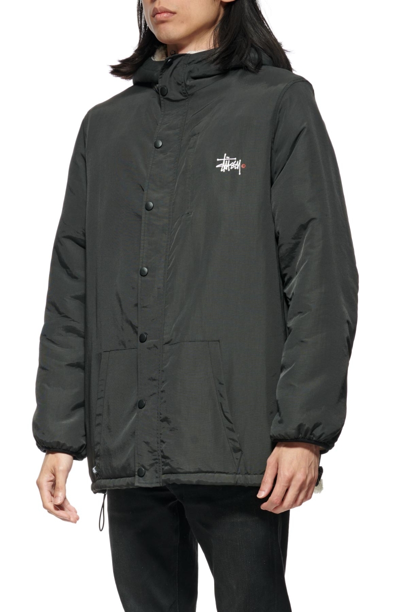 Black Stussy Kirkwood Reversible Men's Jackets | SXV-682095