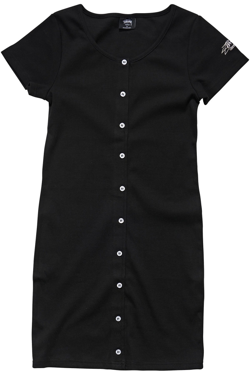 Black Stussy Mission Rib Tee Women\'s Dress | OTC-786945
