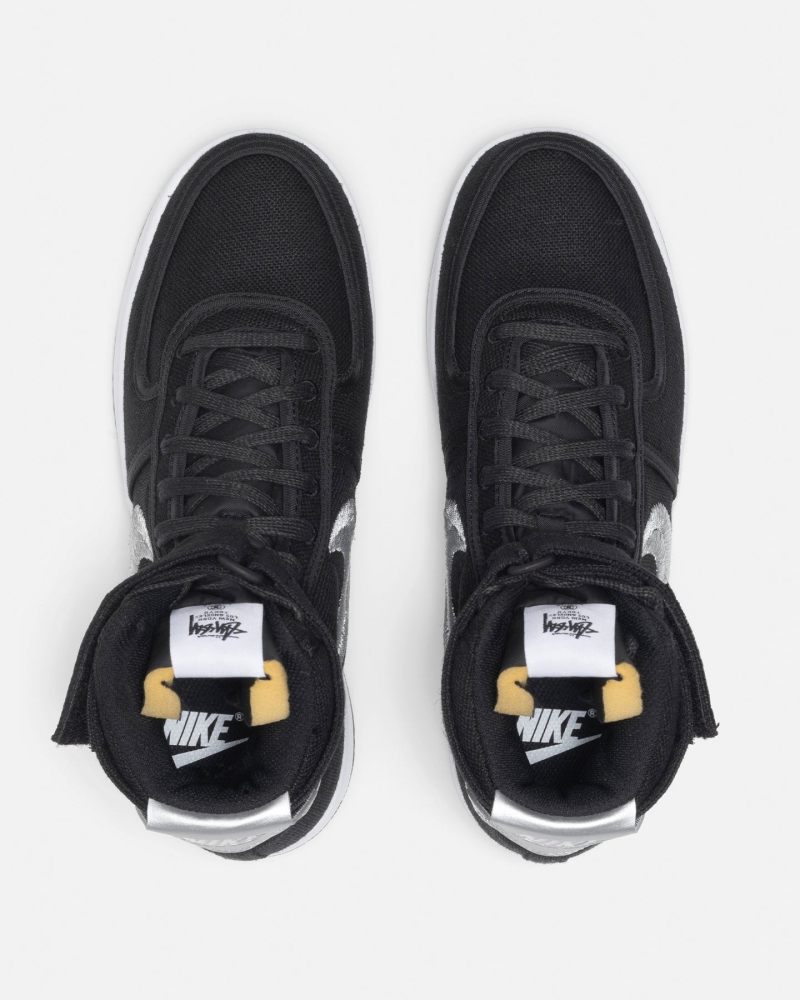Black Stussy & Nike Vandal Hi Unisex Shoes | MRK-587941
