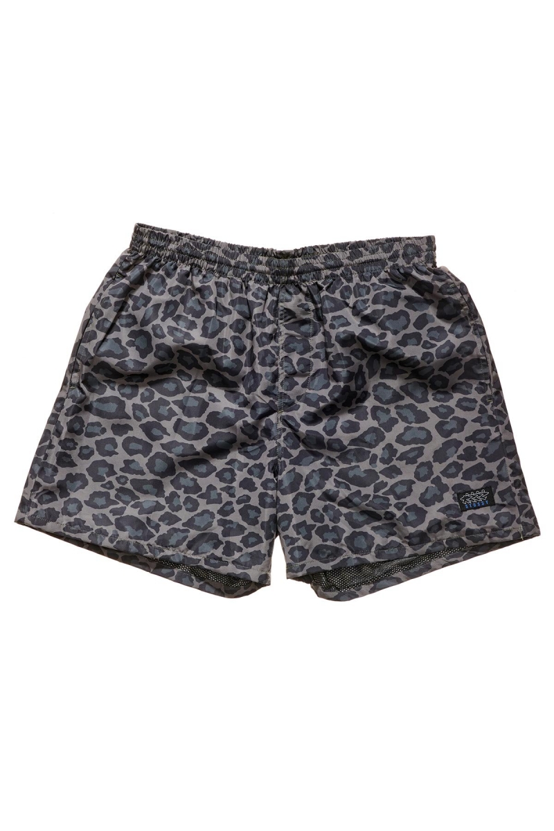 Black Stussy Nylon Big Beach Men\'s Shorts | ZIF-509324