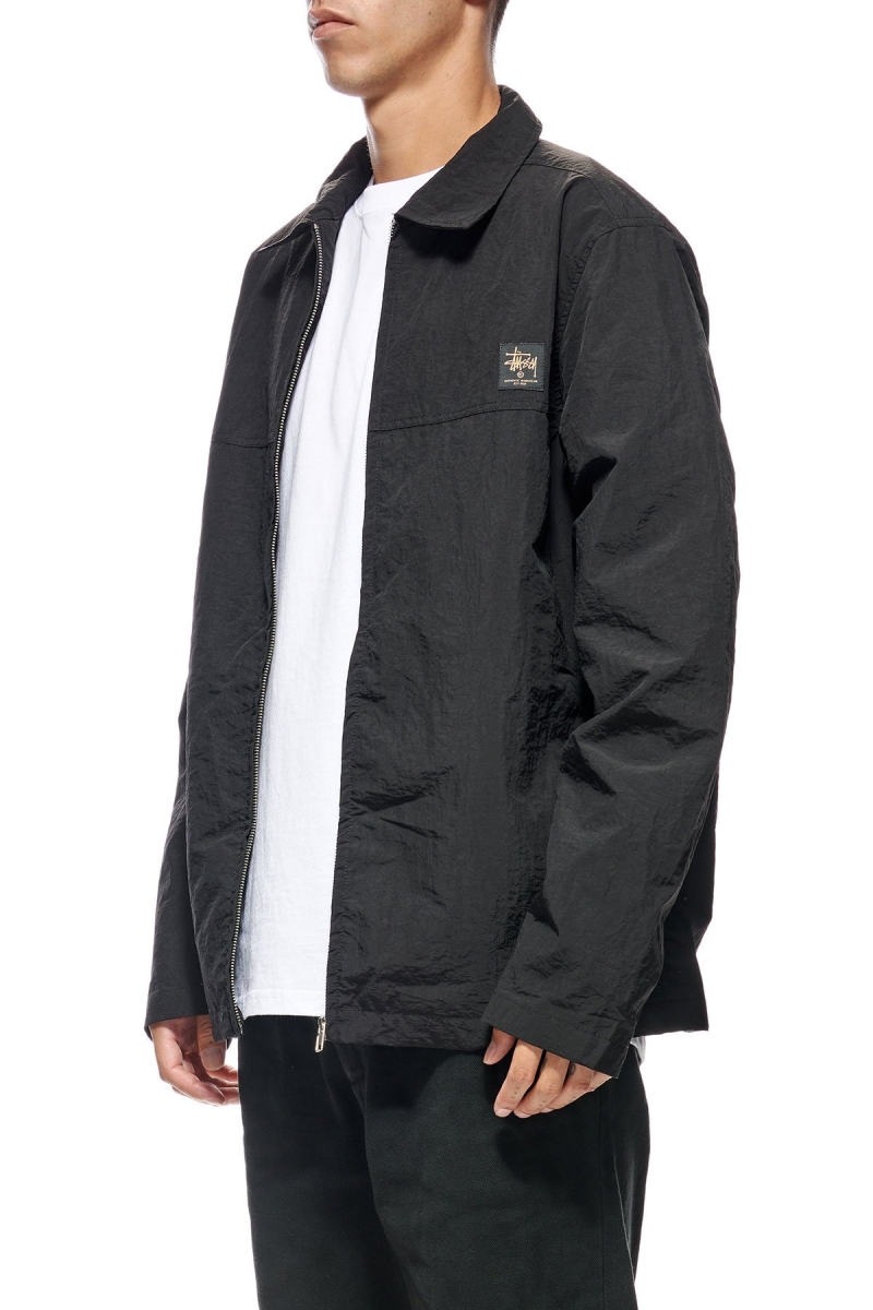 Black Stussy Sid Taslon Men's Jackets | LNJ-580192