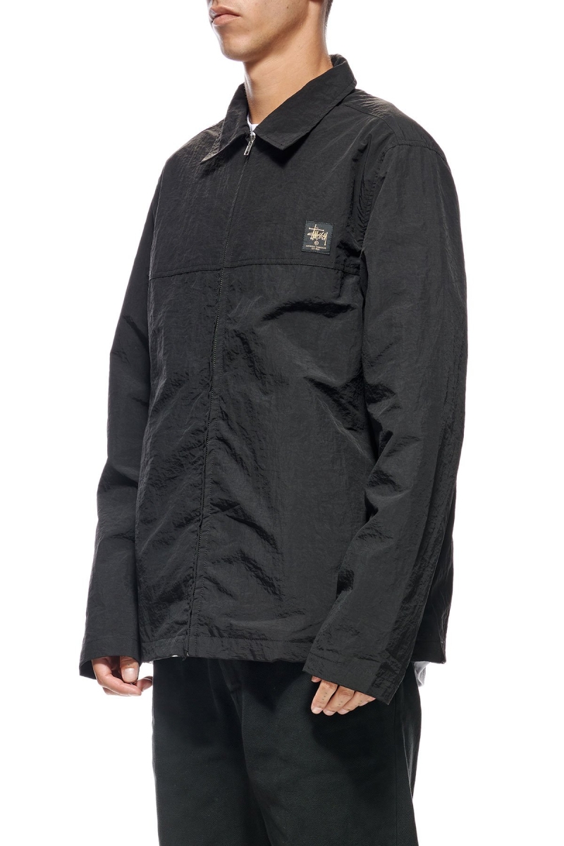 Black Stussy Sid Taslon Men's Jackets | LNJ-580192