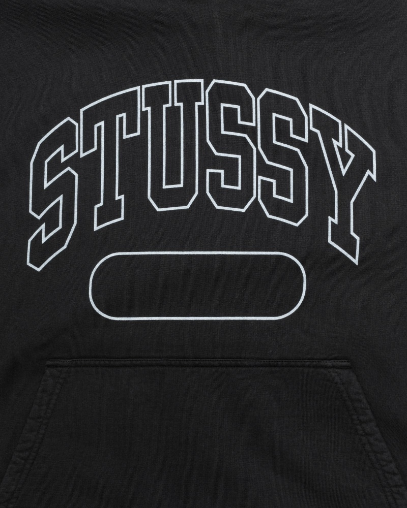 Black Stussy Ss Boxy Cropped Men's Hoodies | MUA-152079