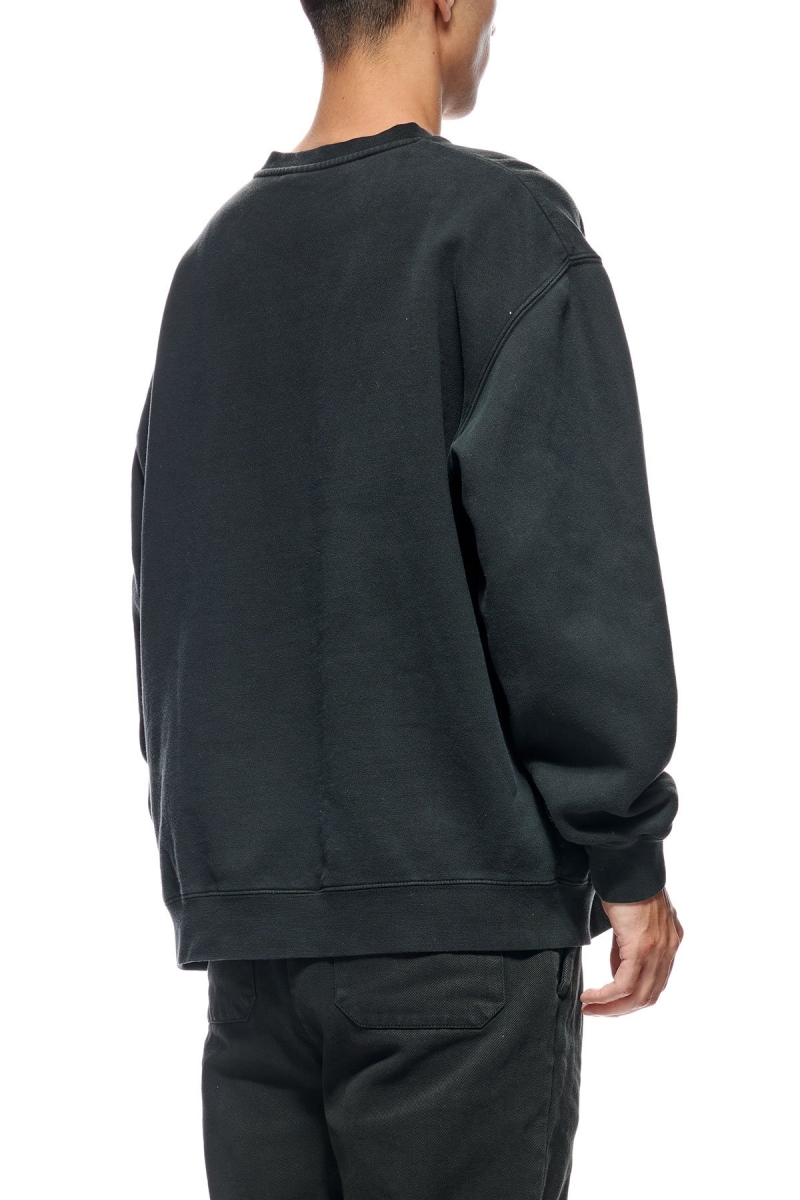 Black Stussy Stock Shadow Crew Men's Sweaters | TIE-837214