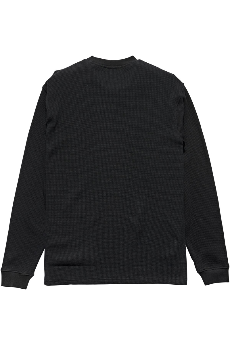 Black Stussy Workwear Waffle Men's Sweatshirts | FJT-107298