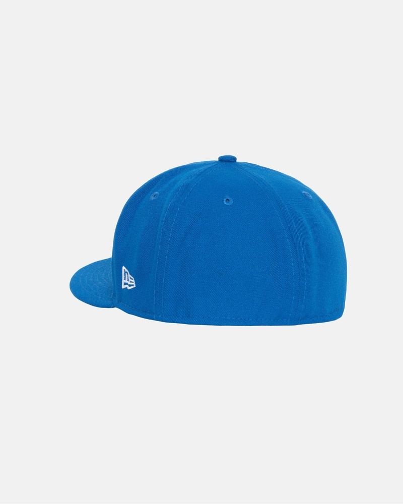 Blue Stussy Curly S 59Fifty New Era Men's Caps | OJQ-278196