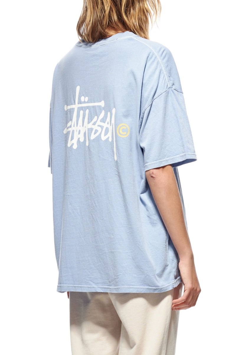 Blue Stussy Graffiti Women's T Shirts | IUH-692074