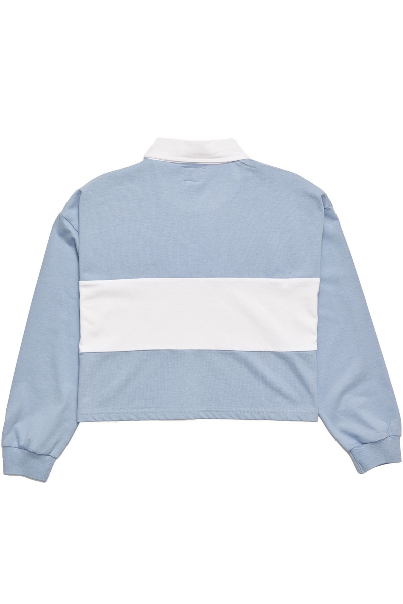 Blue Stussy INT. Panelled Rugby Women's Sweatshirts | HVQ-140567