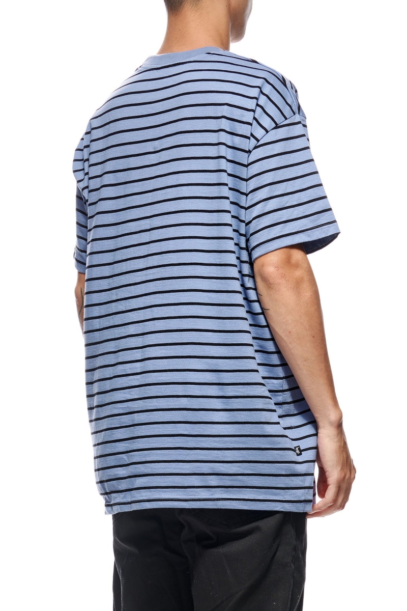 Blue Stussy Kalorama Stripe SS Men's T Shirts | CTN-043269