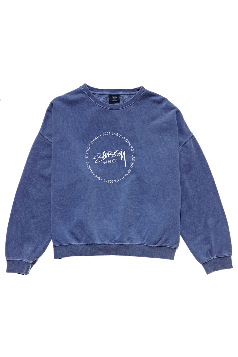 Blue Stussy Laguna Overdyed Marle Crew Women\'s Sportswear | TGS-964021