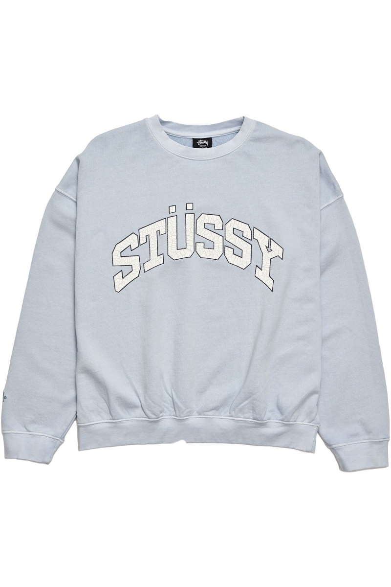 Blue Stussy Scholarship BF Crew Women\'s Sweaters | MHB-639450