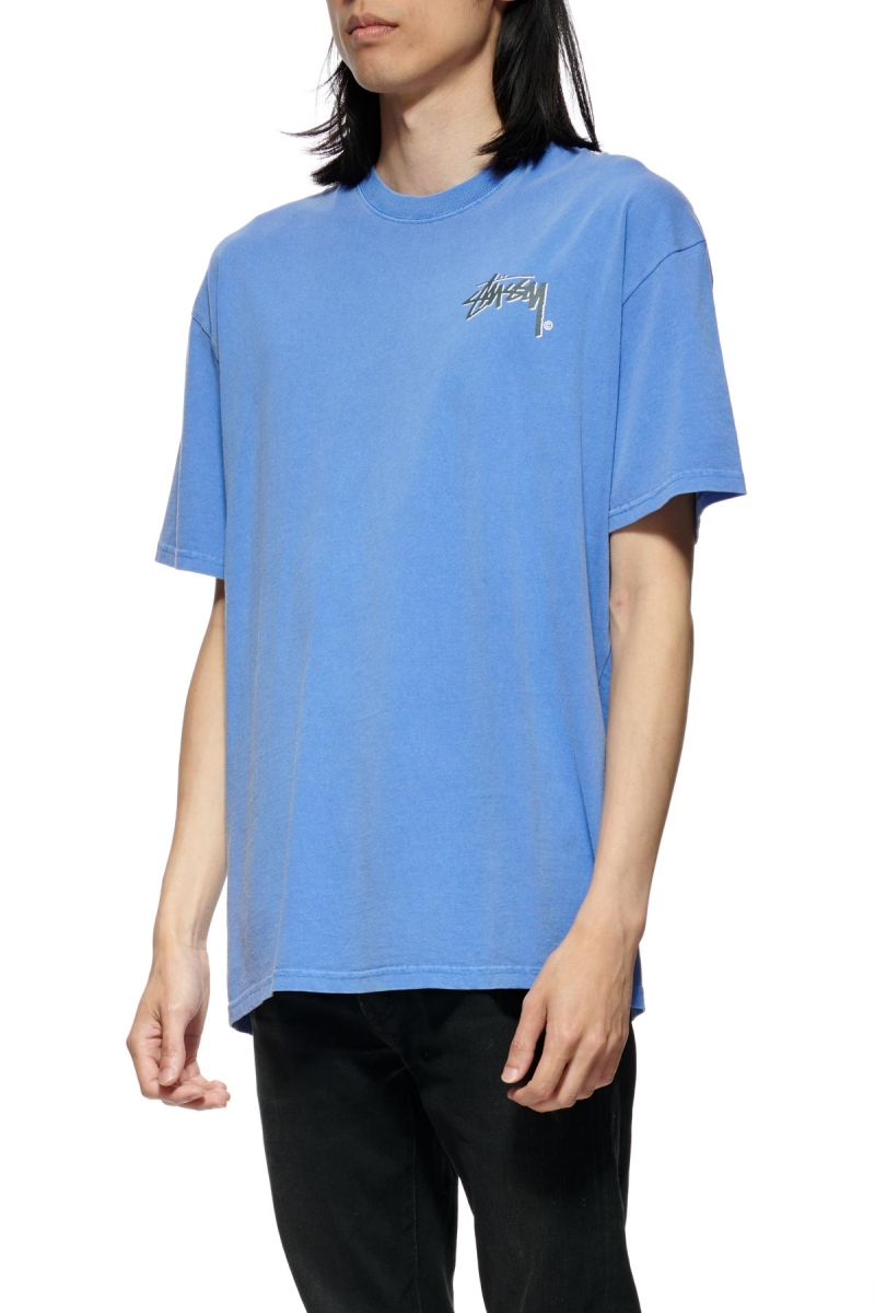 Blue Stussy Shadow Stock SS Men's T Shirts | ETJ-234697