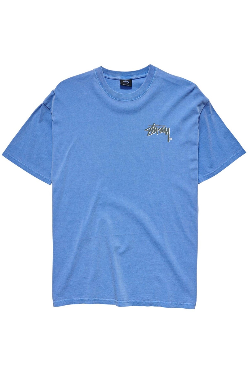 Blue Stussy Shadow Stock SS Men\'s T Shirts | ETJ-234697