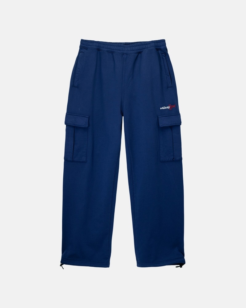 Blue Stussy Sport Cargo Men\'s Fleece Pants | WOZ-485379