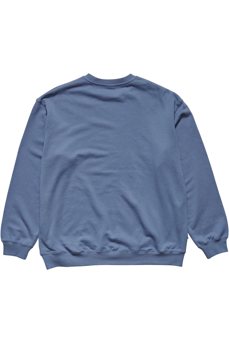 Blue Stussy Text Crew Men's Sweaters | UHF-263194