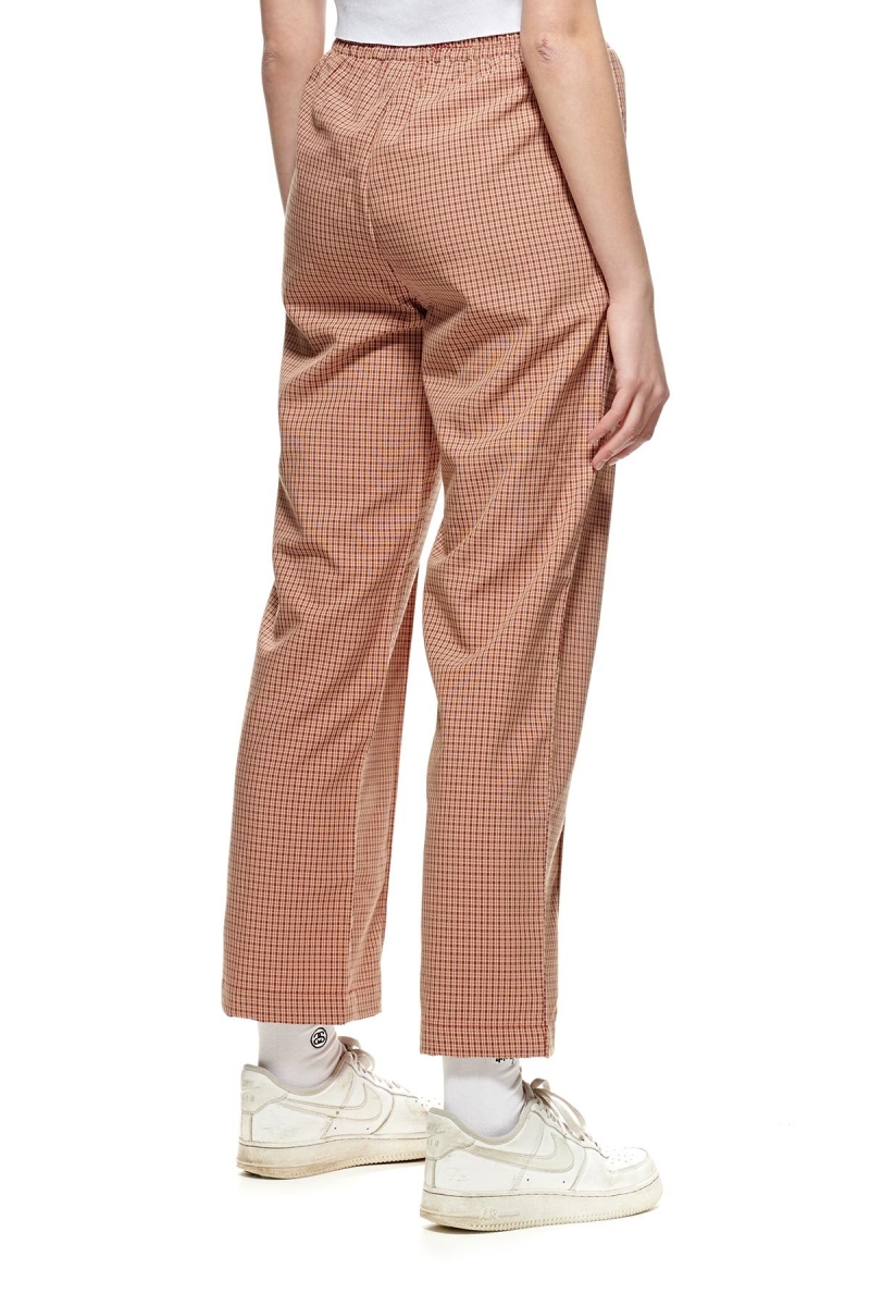 Brown Stussy Airlie Check Women's Track Pants | QZN-238704