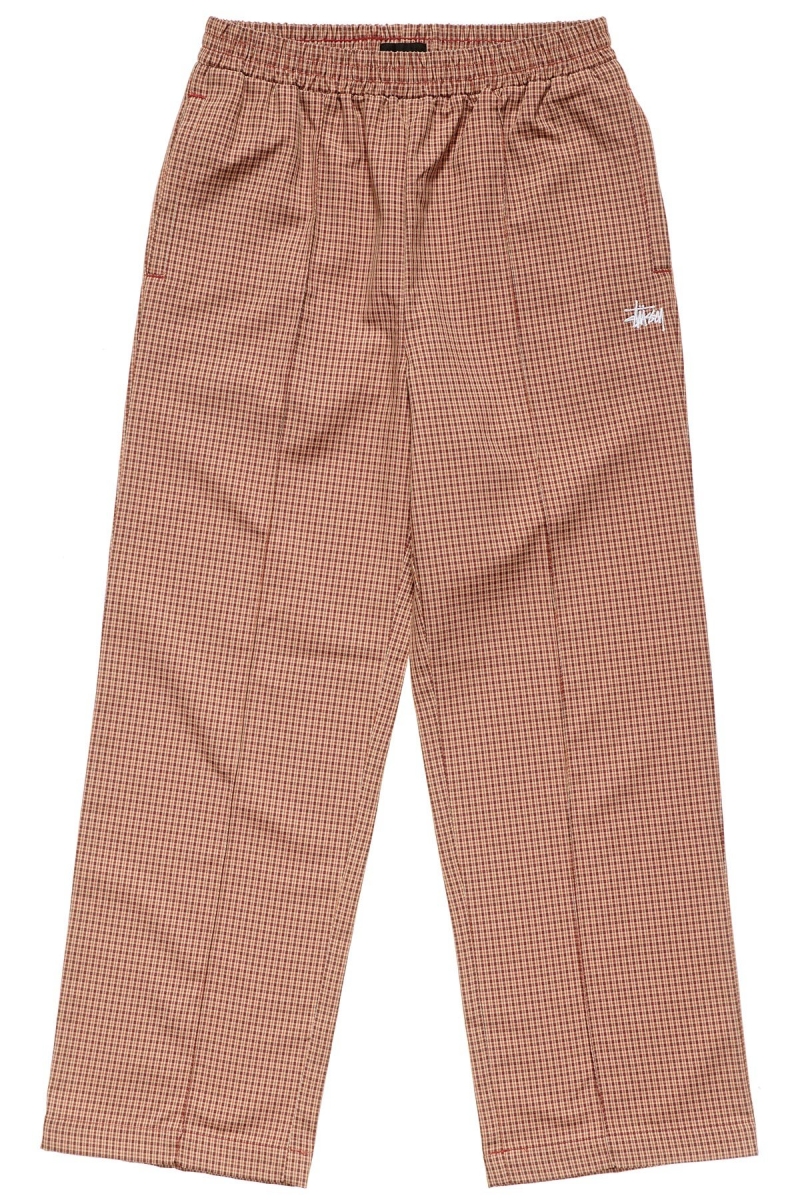 Brown Stussy Airlie Check Women\'s Track Pants | QZN-238704