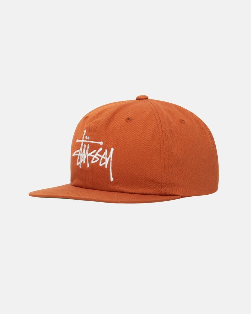 Brown Stussy Basic Strapback Men's Caps | ONH-102978