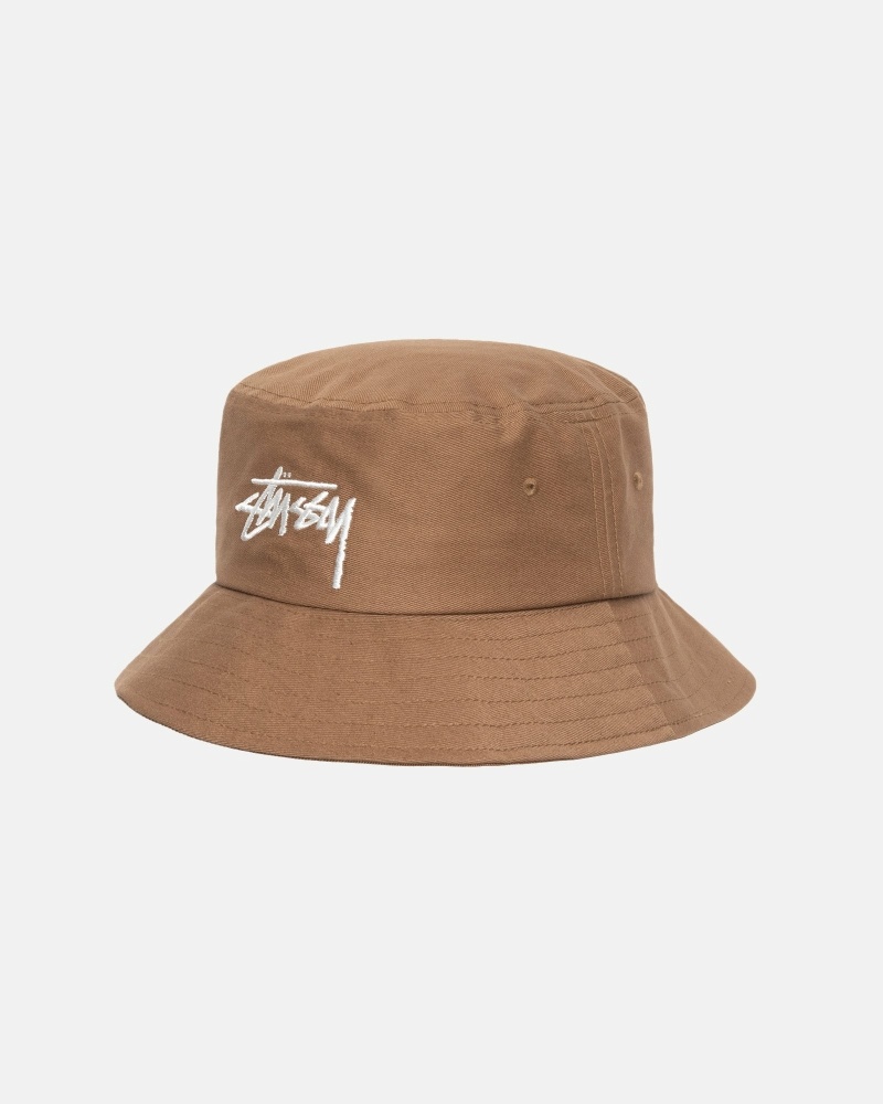 Brown Stussy Big Stock Men's Bucket Hats | CKU-021873