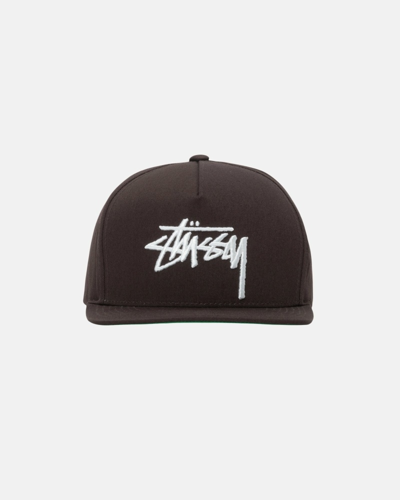 Brown Stussy Big Stock Point Crown Men\'s Caps | DKP-068271