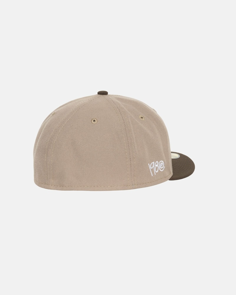 Brown Stussy Curly S 59Fifty New Era Men's Caps | KIQ-695438