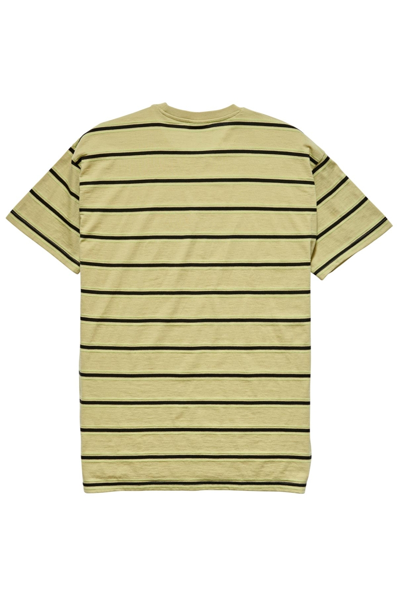 Brown Stussy Glow Stripe SS Men's T Shirts | KRJ-695017