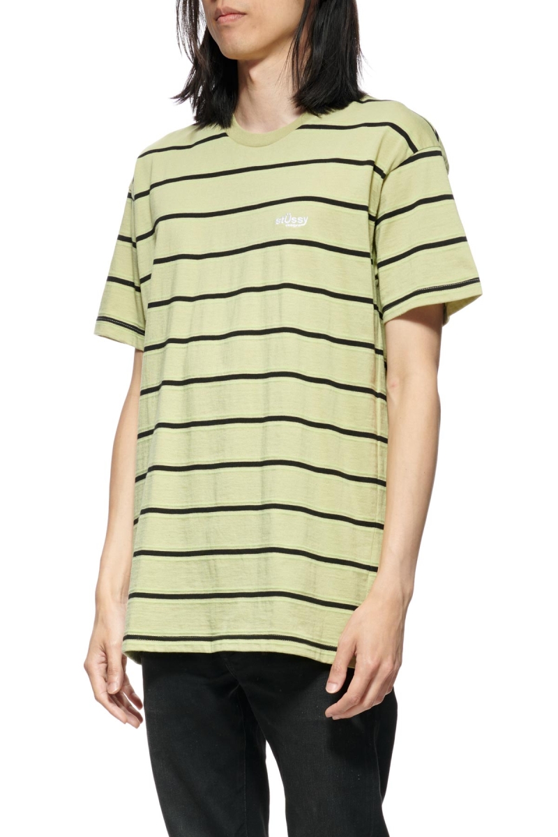 Brown Stussy Glow Stripe SS Men's T Shirts | KRJ-695017