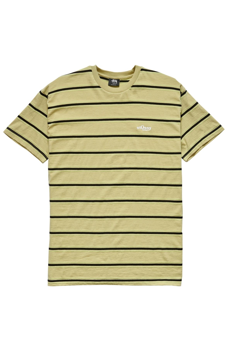 Brown Stussy Glow Stripe SS Men\'s T Shirts | KRJ-695017