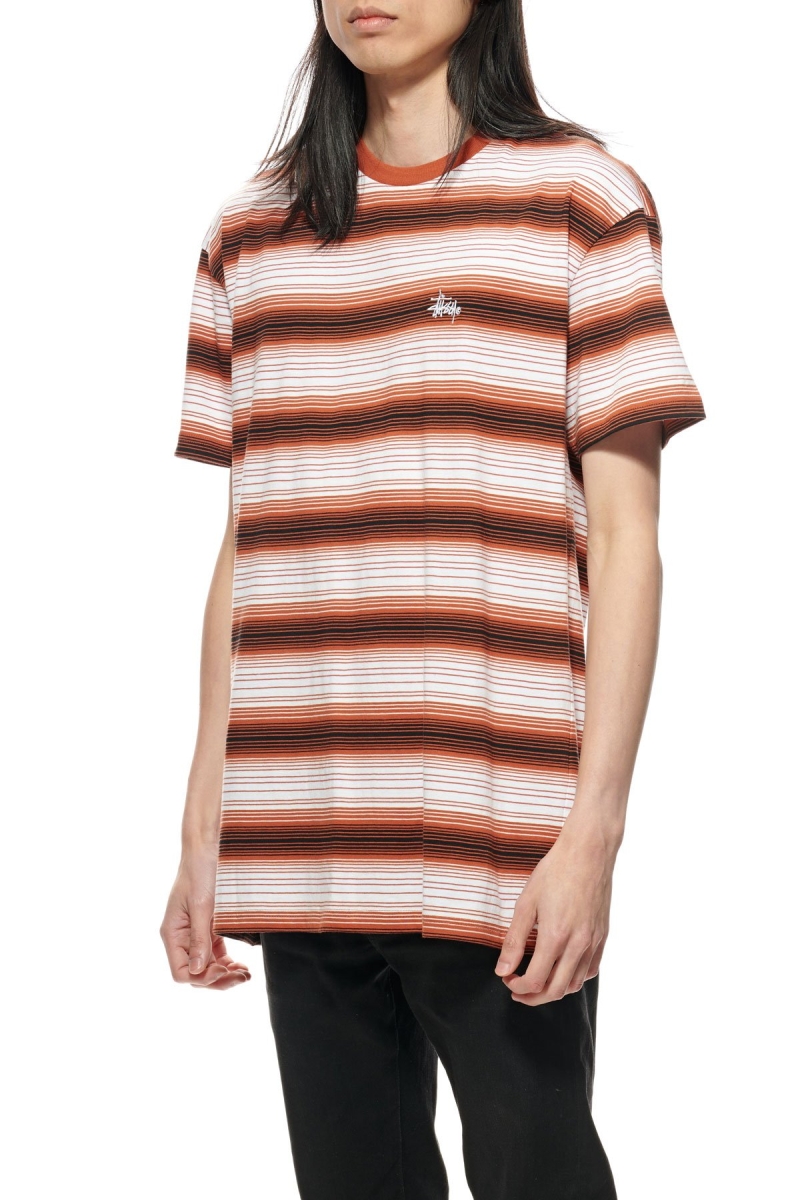 Brown Stussy Gradient Graffiti YD SS Men's T Shirts | CNZ-983604