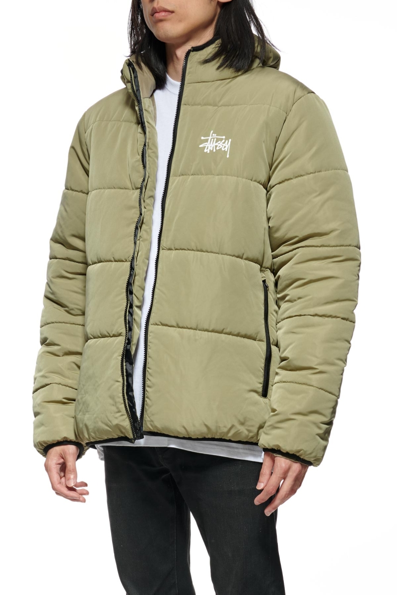 Brown Stussy Graffiti Lightweight Puffa Men's Jackets | FSV-837942