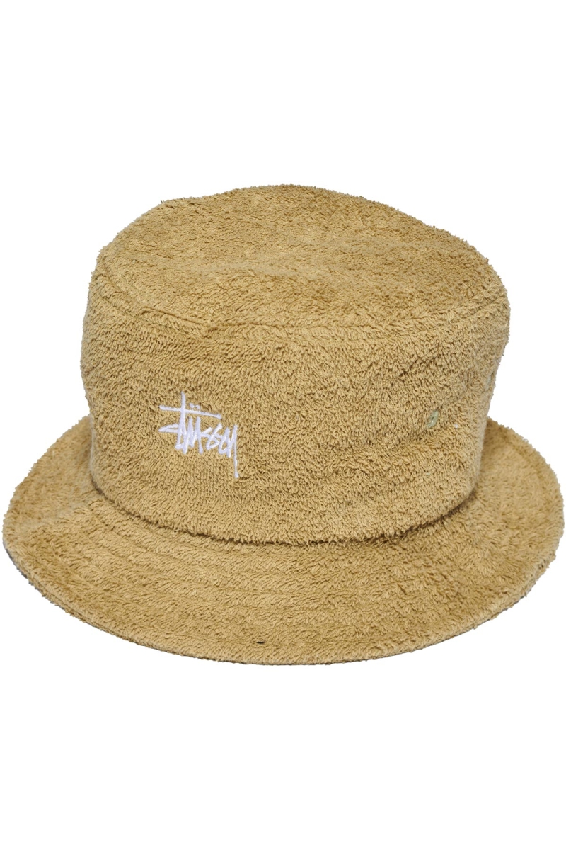 Brown Stussy Graffiti Terry Bucket Men\'s Hats | UMZ-392401