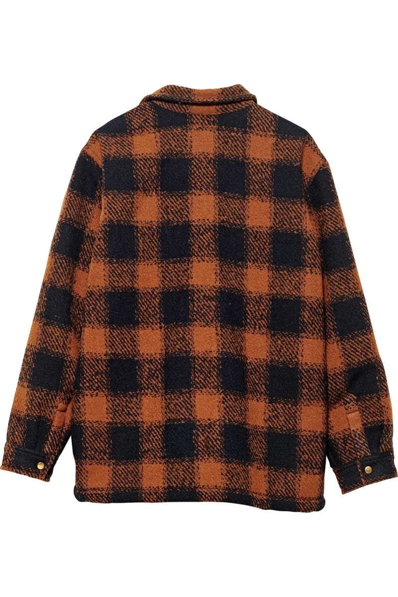 Brown Stussy Kyneton Check Overshirt Men's Jackets | TWX-367580