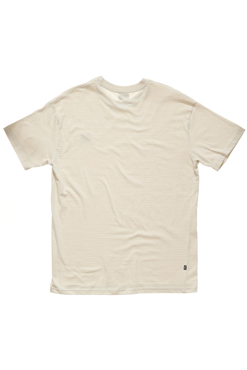 Brown Stussy Work Stripe SS Men's T Shirts | OBK-912438