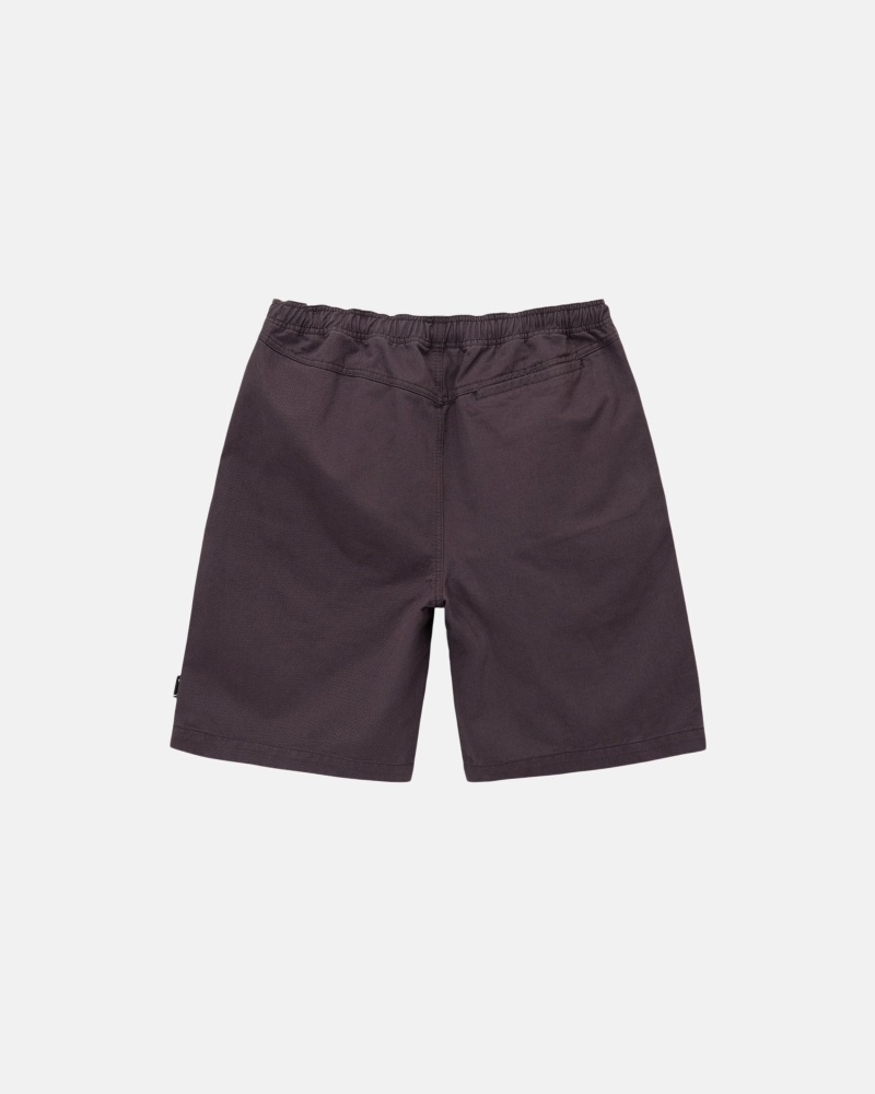 Burgundy Stussy Brushed Men's Shorts | ETY-587149